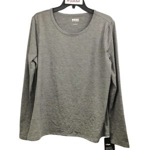 BASS Outdoor Womens Gray Heather Nyana Lodge Lounge Long Sleeve Top Size L $29